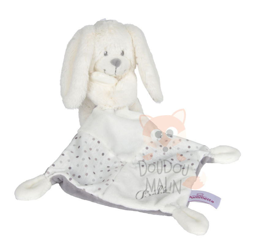  baby comforter rabbit white grey bébé  